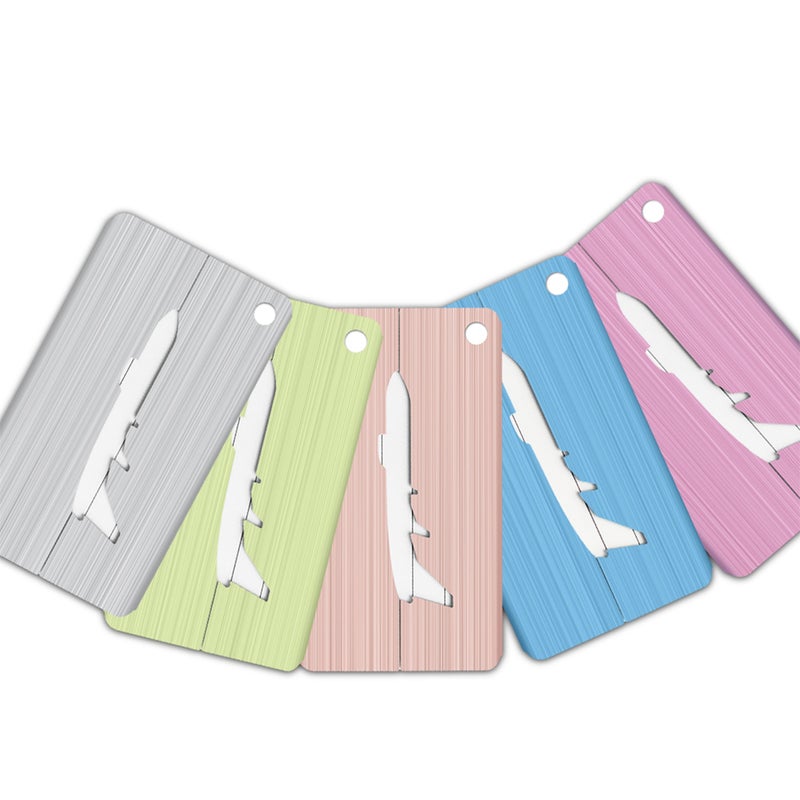 10 PCS Fashion Airplane Pattern Luggage Check Aluminum Travel Luggage Baggage Handbag ( , Green, , Grey and ) - Image 3