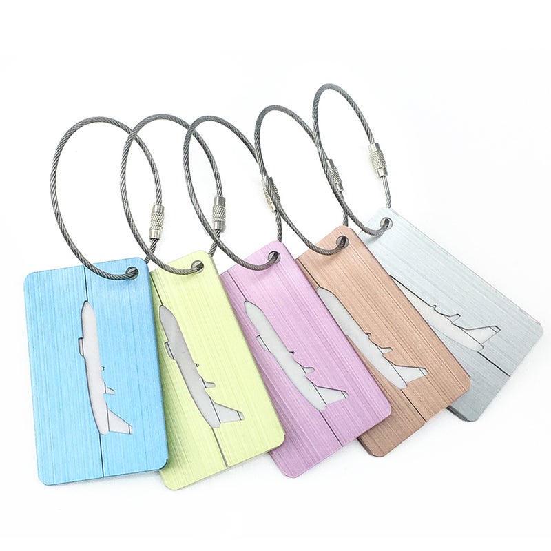 10 PCS Fashion Airplane Pattern Luggage Check Aluminum Travel Luggage Baggage Handbag ( , Green, , Grey and ) - Image 2