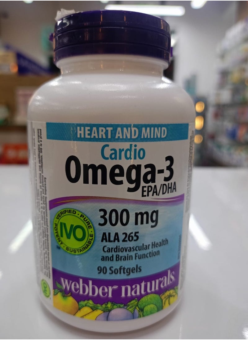 Webber naturals Webber Naturals - Omega-3 Cardio 300mg Softgels - 90pcs 