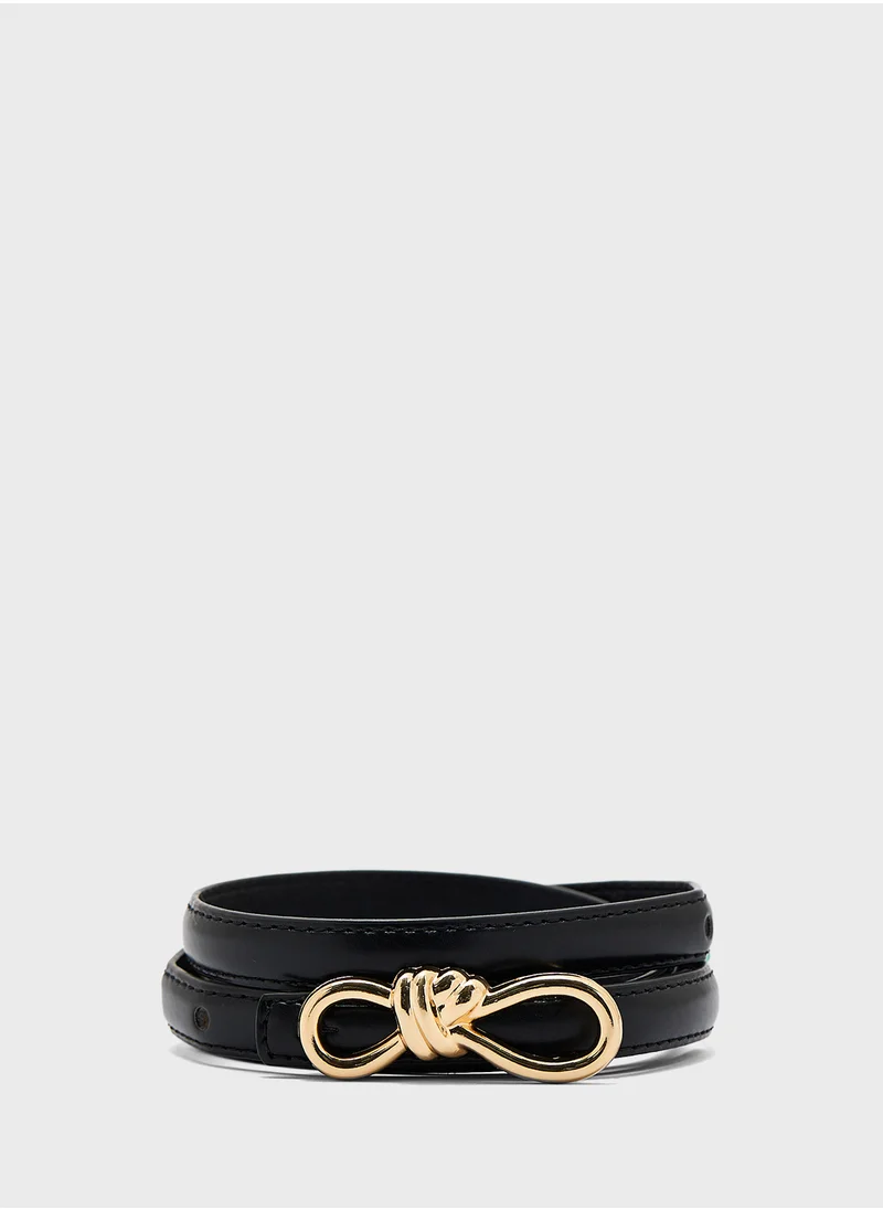 ELLA Bow Buckle Slim Belt