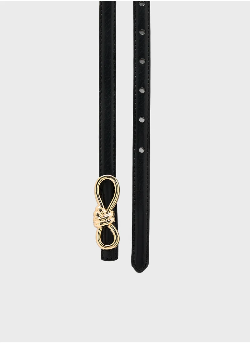 ELLA Bow Buckle Slim Belt