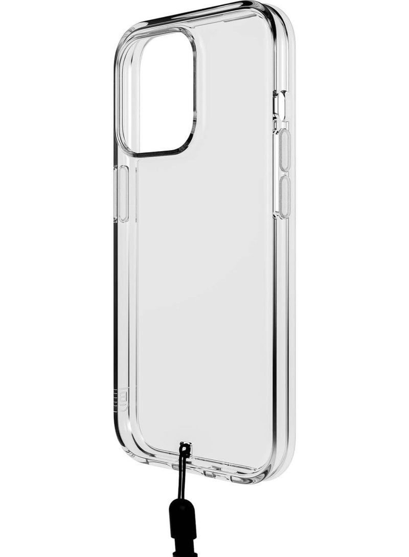 Bodyguardz غطاء حماية iPhone 15 PRO مع حماية من السقوط حتى 16 قدم مع حبل - شفاف