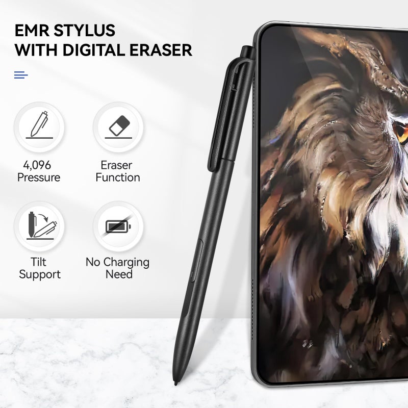 Fondpen EMR Stylus Compatible with Remarkable 2 Pen with Eraser, Replacement Pen for Remarkable 2 Tablet/Remarkable Device, 4096 Pressure Levels, Palm Rejection(Includes 2 Pen Tips) - Image 2