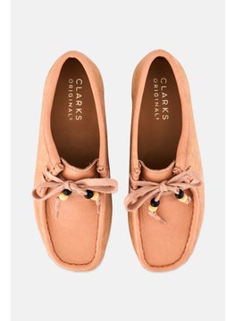 clarks Women Standard Wallabee Lace Up Shoes, Peach  - Image 3