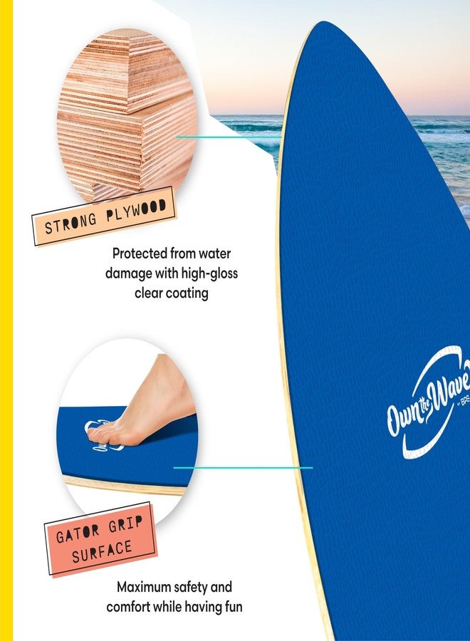 Own the Wave 'Hang Loose' Skimboard (35 Inch, Blue) - Image 4