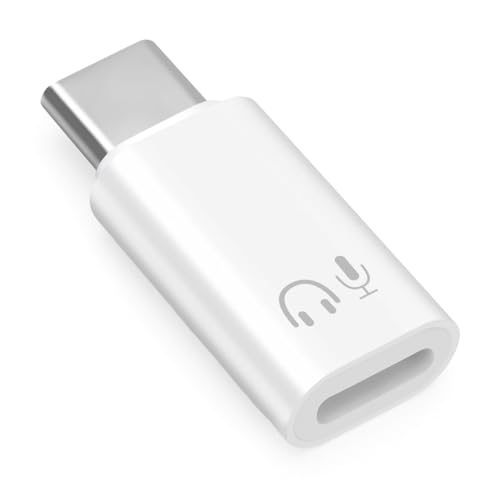 Verilux® Lighting to Type C Earphone Converter, Type C Male to Lighting Female Portable Audio Adapter with Aluminum Alloy Housing for iPhone 17/16/15, Support Hands-Free Calling, Volume Control - Image 1