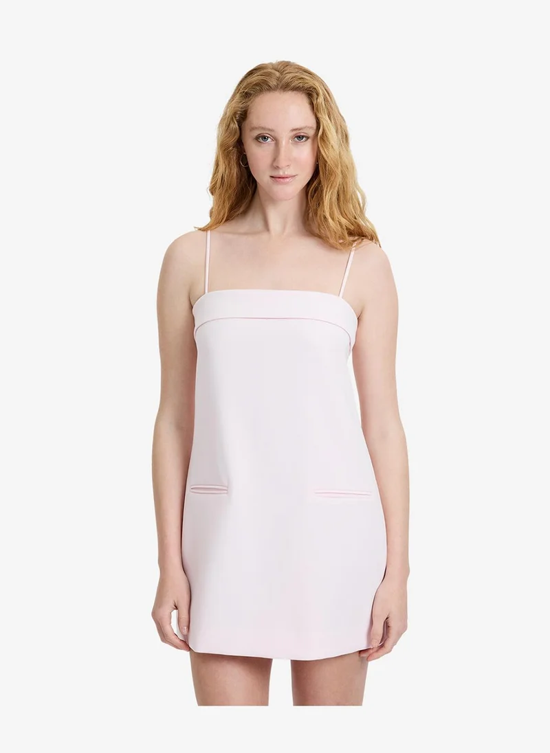 Women's Pink Icing Azra Twill Foldover Strappy Dress