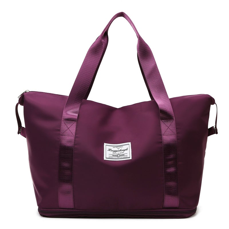 Generic Dual-use Gym Yoga Bag Large Capacity Travel Duffle Fuchsia 