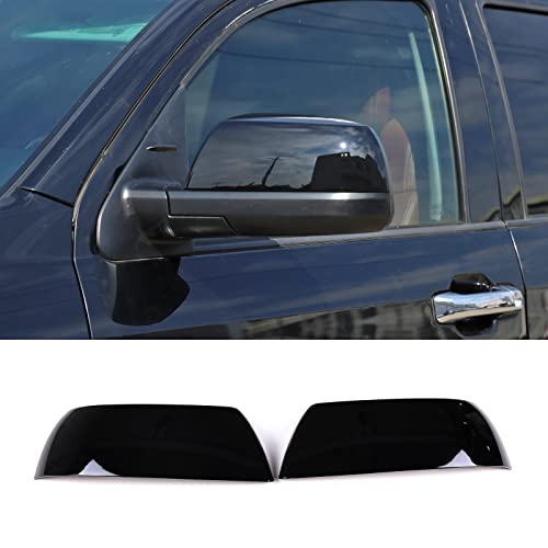 LLKUANG ABS Outside Side Rearview Mirror Cover Trim Sticker Compatible with Toyota Tundra 2007-2021 Crew Max Sequoia 2008-2020 Accessories(Rearview Mirror With Turn Signal Model Does Not Fit) - Image 1