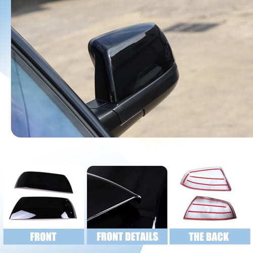 LLKUANG ABS Outside Side Rearview Mirror Cover Trim Sticker Compatible with Toyota Tundra 2007-2021 Crew Max Sequoia 2008-2020 Accessories(Rearview Mirror With Turn Signal Model Does Not Fit) - Image 5