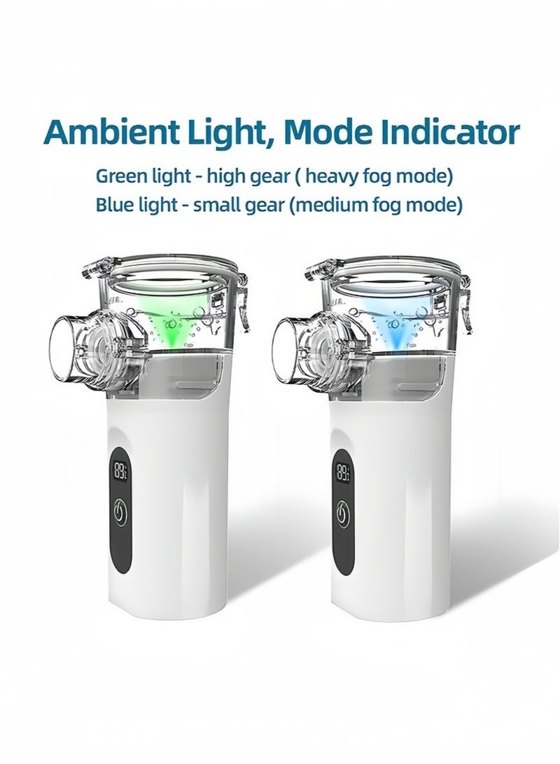 general Ultrasonic Handheld Mesh Nebulizer with 3 Mask, Smart Digital Display Adjustable Electronic Atomizer, Portable Rechargeable Quiet Nebulizer Machine for Kids Travel Home - Image 4