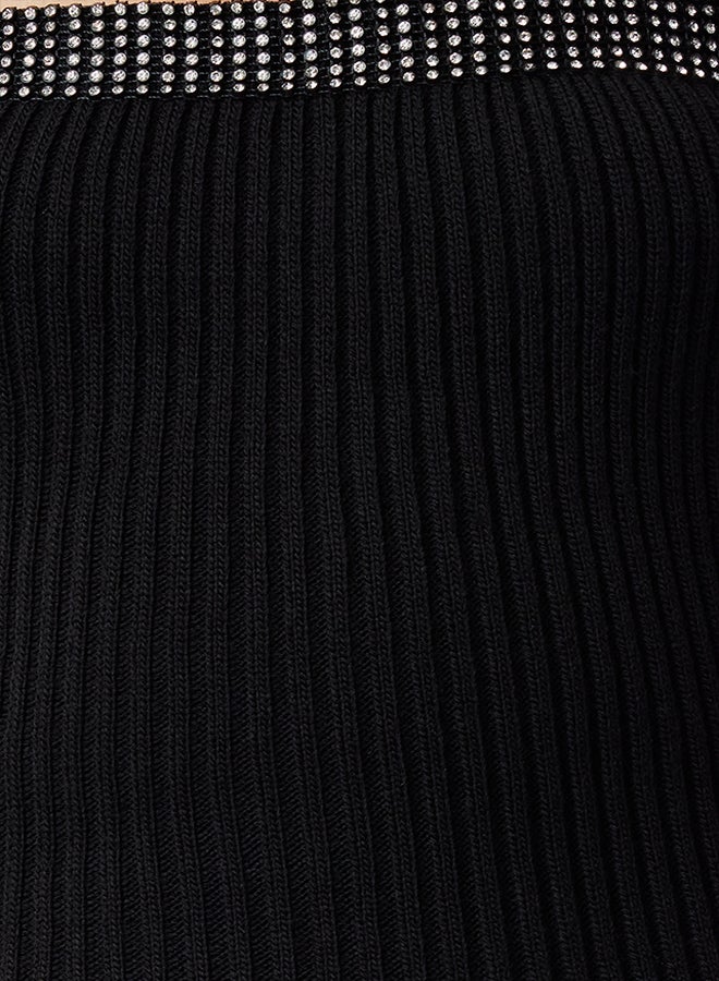 trendyol Black Strapless Knitwear Blouse TWOAW25BZ00000  - Image 3