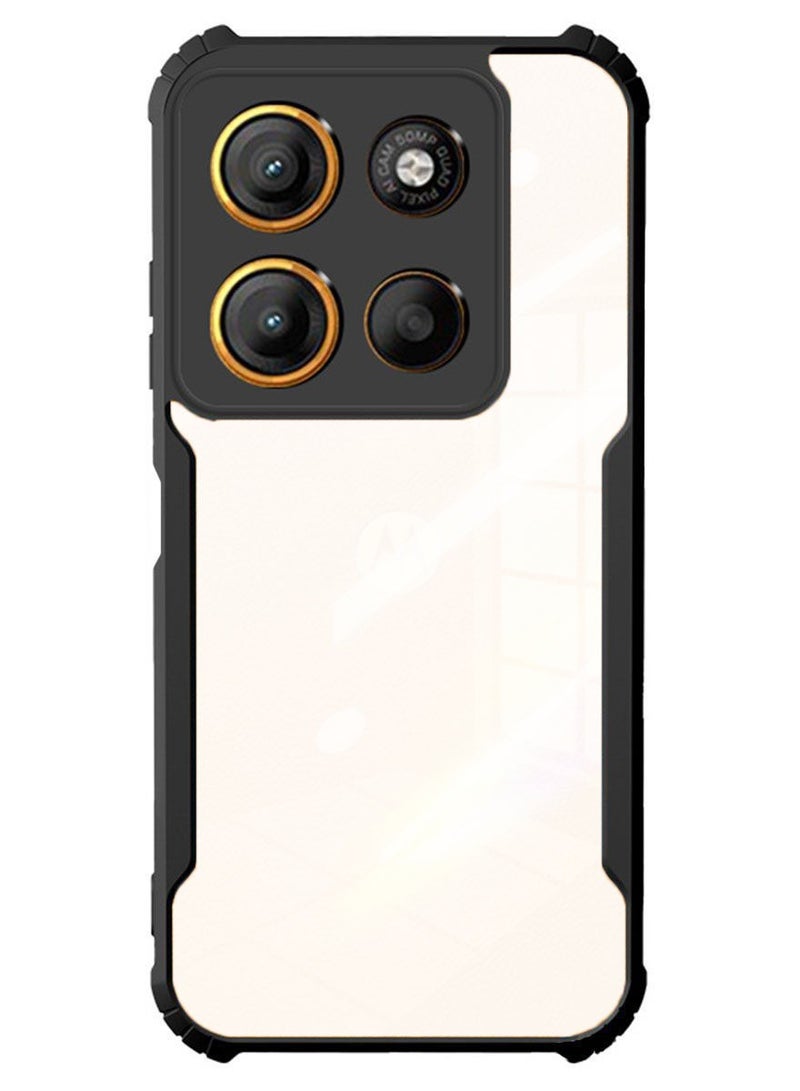 SanHu for Motorola G56 5G Case, Ultra Thin Lightweight, Soft TPU Bumper, Acrylic Clear Back Cover Motorola G56 5G, Black