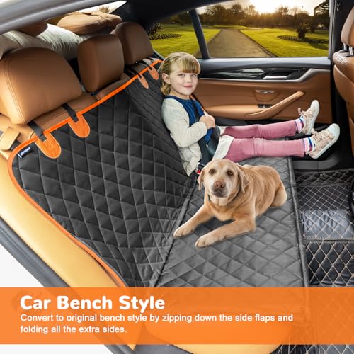 URPOWER Dog Car Seat Cover for Pets 100% Waterproof Hammock 600D Heavy Duty Scratch Proof Nonslip Durable Soft Pet Back Seat Covers for Cars Trucks and SUVs - Image 4