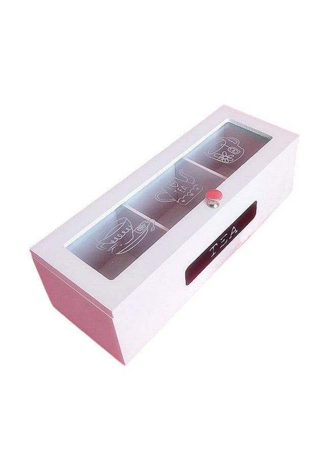 OSALADI Small Wooden Tea Bag Box 3 Compartments Wooden Tea Box Organizer Storage Chest Jewelry Box Organizer Mini Countertop Cabinet Tea Box for Tea Bags Organizer - Image 1