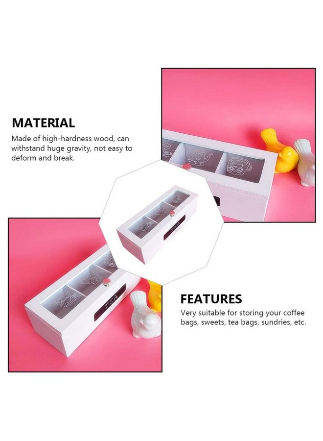 OSALADI Small Wooden Tea Bag Box 3 Compartments Wooden Tea Box Organizer Storage Chest Jewelry Box Organizer Mini Countertop Cabinet Tea Box for Tea Bags Organizer - Image 5