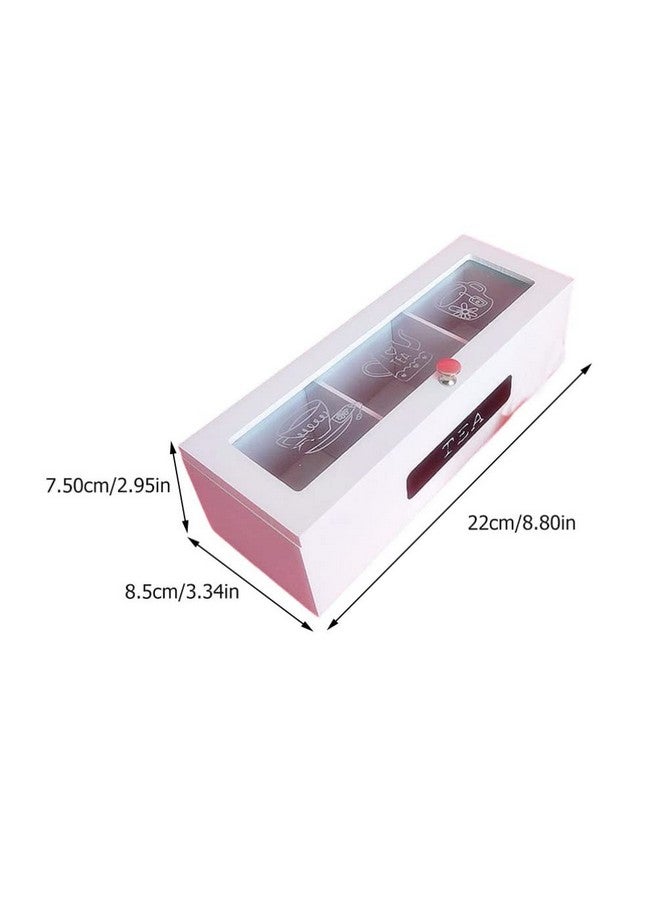 OSALADI Small Wooden Tea Bag Box 3 Compartments Wooden Tea Box Organizer Storage Chest Jewelry Box Organizer Mini Countertop Cabinet Tea Box for Tea Bags Organizer - Image 2