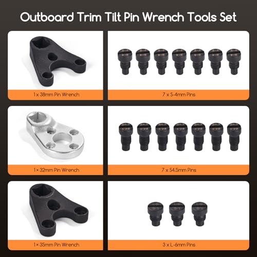 Creative.C Outboard Trim Tilt Pin Wrench Tools Set MT0004 & MT0006 & MT0009 Spanner Wrench - Compatible with Yamaha, Suzuki, Johnson, Evinrude - Image 2