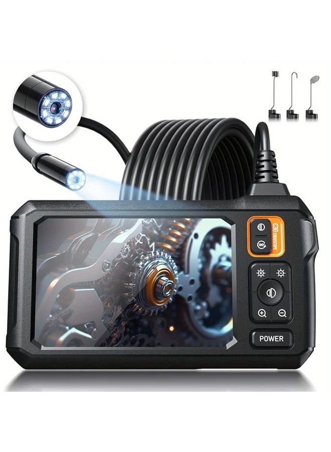 Orange Single Lens 8mm 4.3 Inch IPS LCD Industrial Endoscope IP67 Waterproof Camera For Auto Repair Plumbing - Image 2