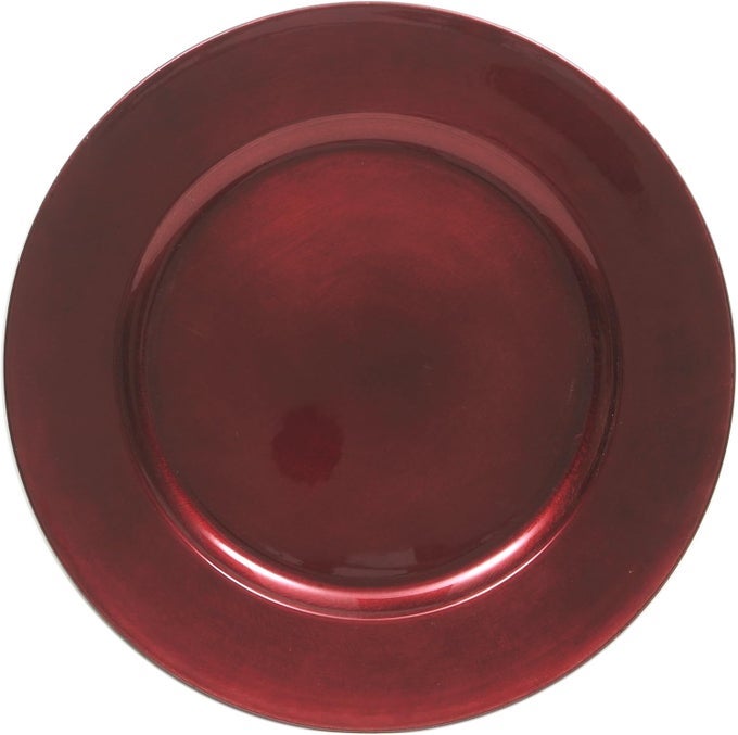 ROUND CHARGER MELAMINE PLATE RED 13