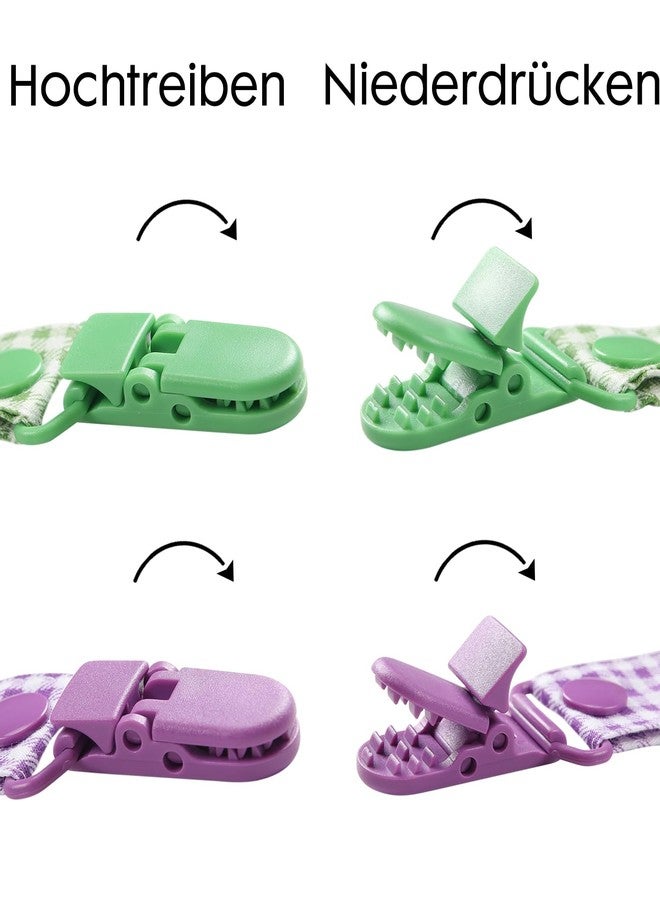 CutiePlusU Pacifier Clip Big Size Anyard Holder Clips 2 Pack Purple Green - Image 5