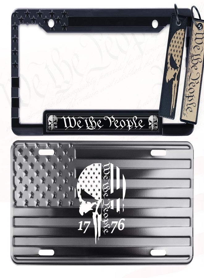 DillenCo We The People American Flag License Plate, Frame and Key Tag Combo BB - Image 1