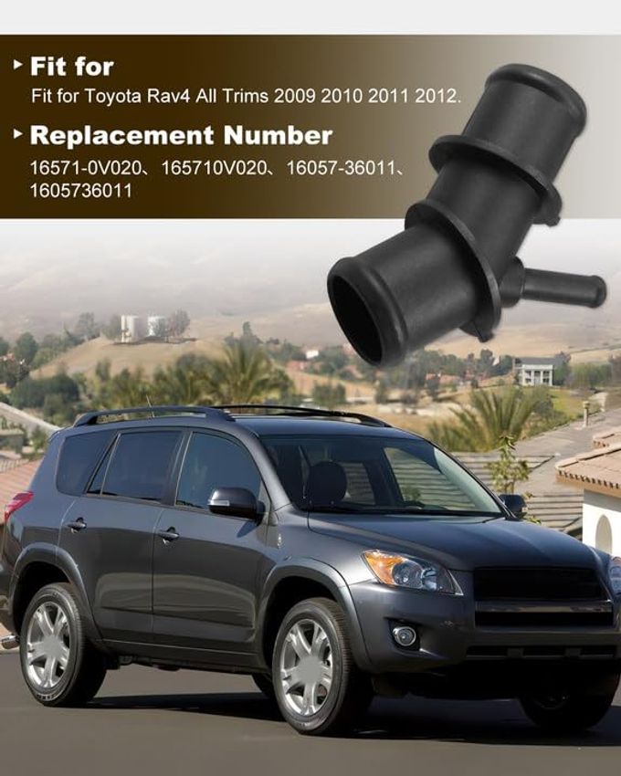 JUQAFY Upper Radiator Hose Adapter, Coolant Hose Connector Pipe Fit for Toyota Rav4 2009 2010 2011 2012, Replaces 16571-0V020 165710V020 16057-36011 1605736011 - Image 5