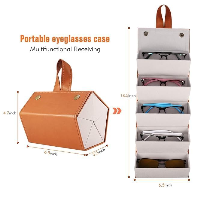 HEMIZA Sunglasses Organizer with Slots Travel Glasses Case Storage Portable Sunglasses Organizer Box Sunglass Box Goggles Organiser Box Sunglasses Case for Men Women - Image 5