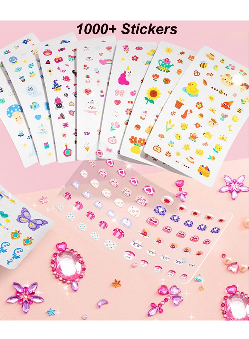 ميدير الأطفال DIY الإبداعية Dreamlike متعة حديقة قزم موضوع الألعاب كيت 1000 جهاز كمبيوتر شخصى فراشة الحب زهرة ووتش ملصقات وشم مؤقتة للأطفال ، زخارف ذاتية اللصق الأزهار فن مسمار ملصقات تصميم الأزياء كتاب فني للفتيات - Image 2