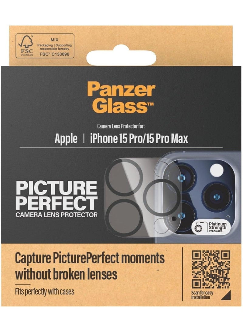 Picture Perfect Camera Lens Protector Compatible with iPhone 15 Pro / 15 Pro Max (2023) - Shock Resistant, Scratch Resistant, Anti-Fingerprint, Zero Picture Distortion, Easy Install - Image 4