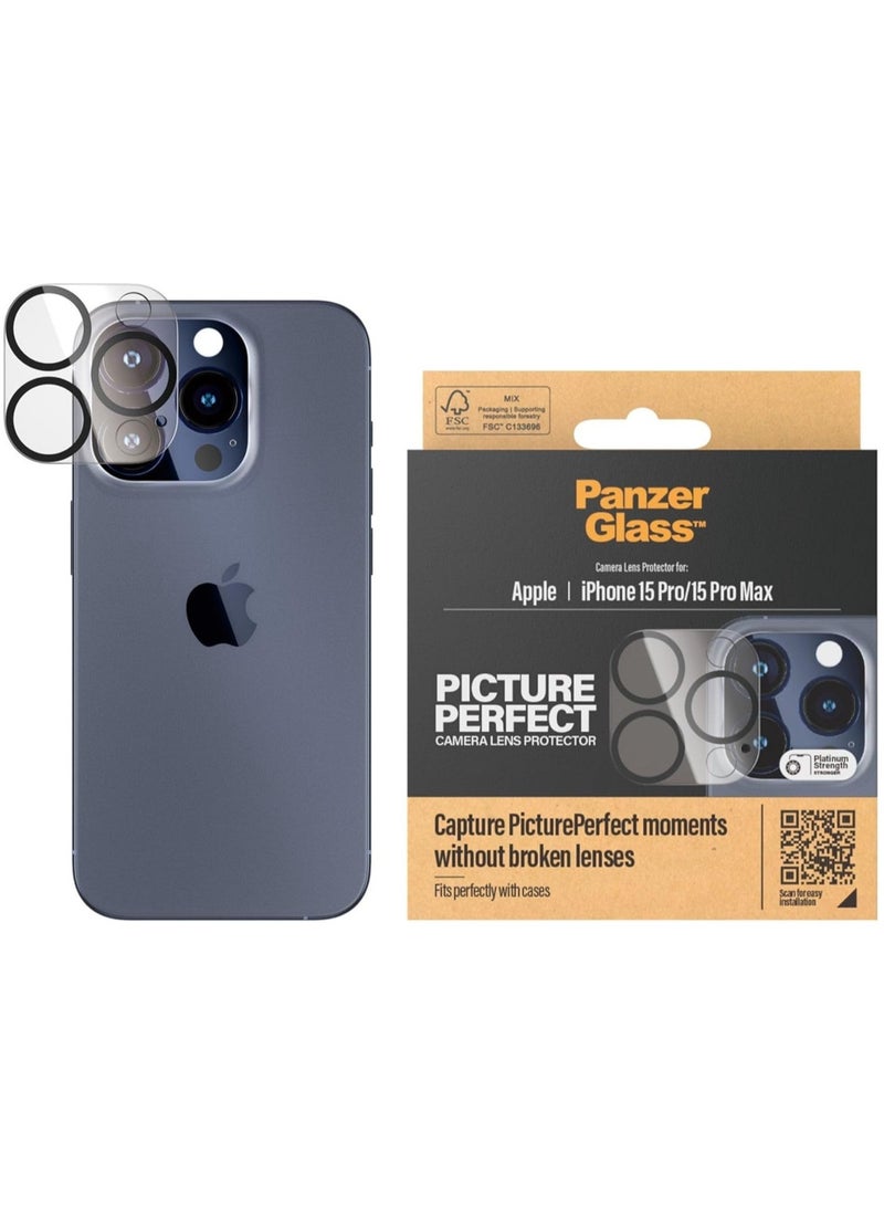 Picture Perfect Camera Lens Protector Compatible with iPhone 15 Pro / 15 Pro Max (2023) - Shock Resistant, Scratch Resistant, Anti-Fingerprint, Zero Picture Distortion, Easy Install - Image 3