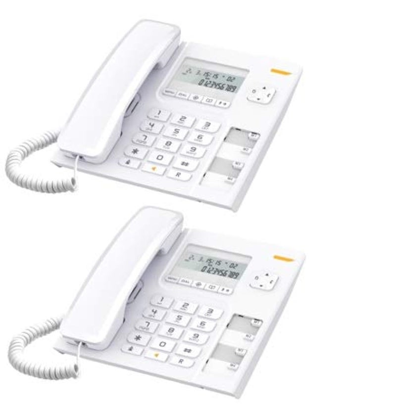 Alcatel T-56 White Corded Landline Phone with Caller id & Hand Free Function (Pack of 2) - Image 1