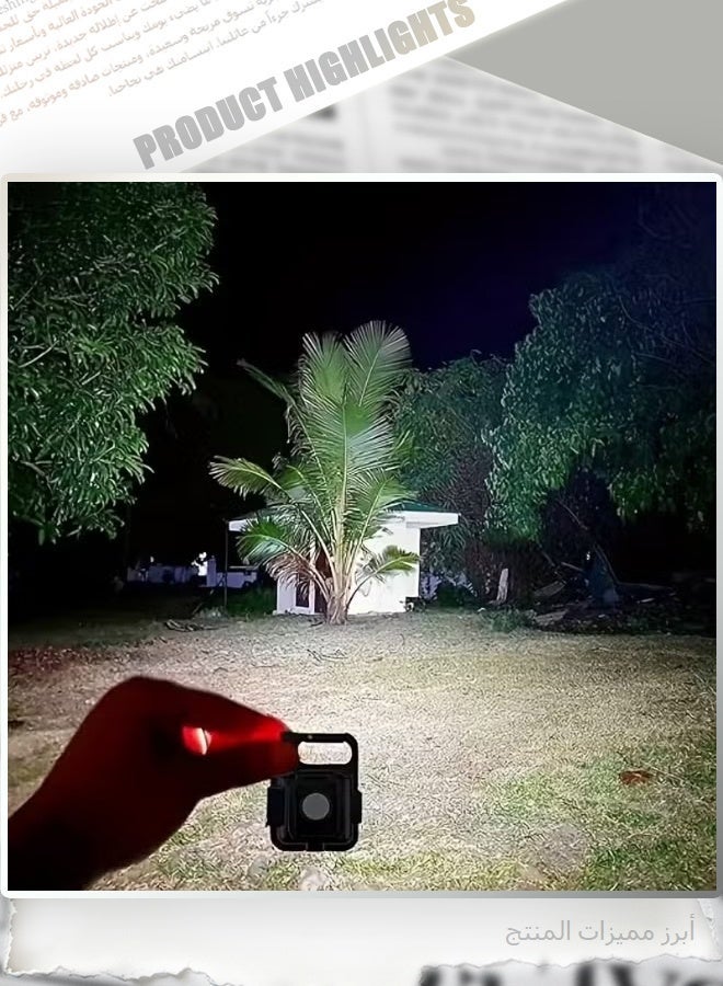 Rechargeable COB Keychain Light, 4-LED Mini Flashlight with Type-C Charging, Aluminum Alloy Portable Work Light, Compact Camping Lamp for Outdoor Hiking, Emergency - Image 2