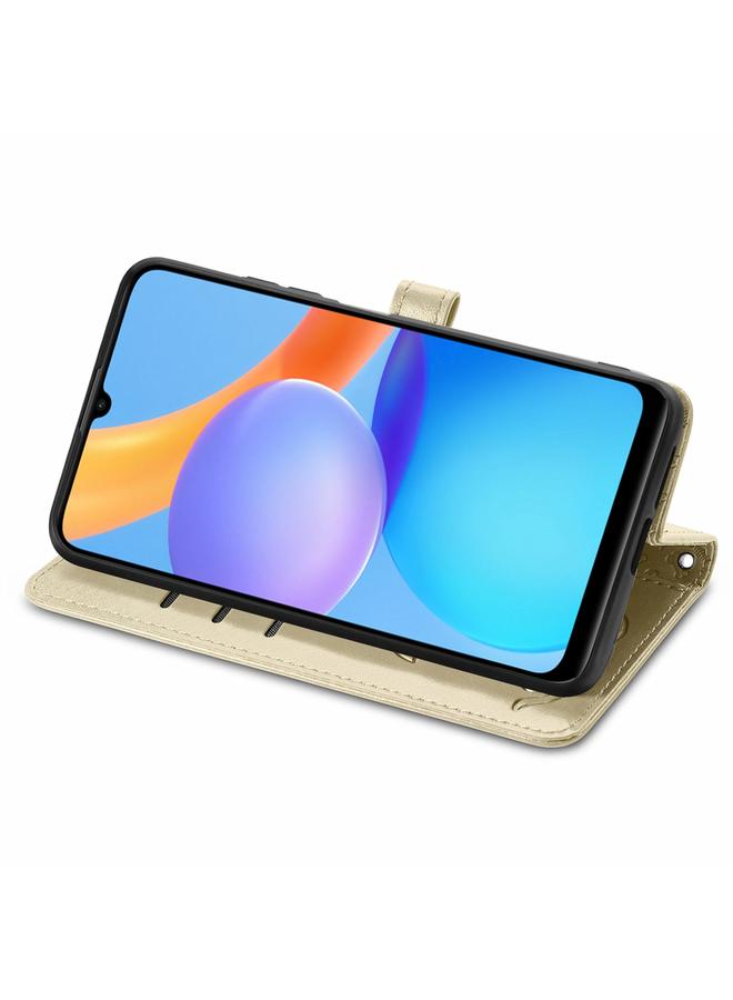 اس-توب جراب هاتف Honor Play 5T Youth من الجلد بتصميم أفقي منقوش عليه قطة وكلب مع حامل وفتحة بطاقة ومحفظة وحبل تعليق - Image 4