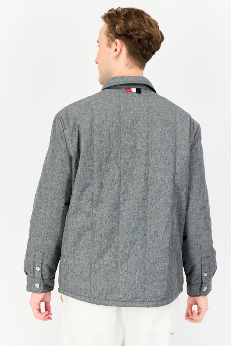 Celio Men Heather Long Sleeve Puffer Jacket, Grey - Image 4