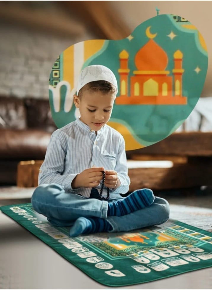 سجادة صلاة تعليمية تفاعلية متطورة للأطفال بـ 7لغة - مزودة بـ 36 زر وحساسات ذكية لتعليم الصلاة والوضوء - Image 5