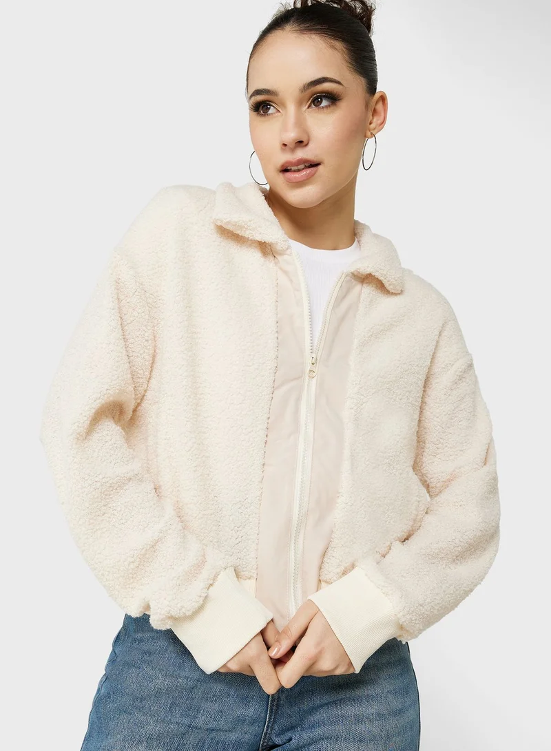 جينجر جاكيت شيرلينج بسحاب