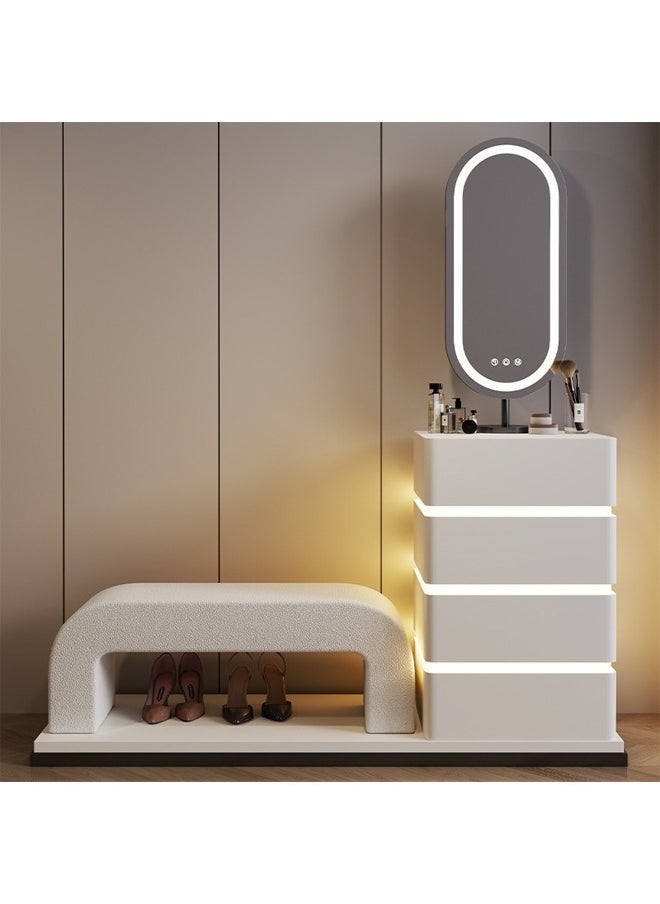 NKX Dressing Table with LED Mirror & Shoe Changing Stool  - Image 1
