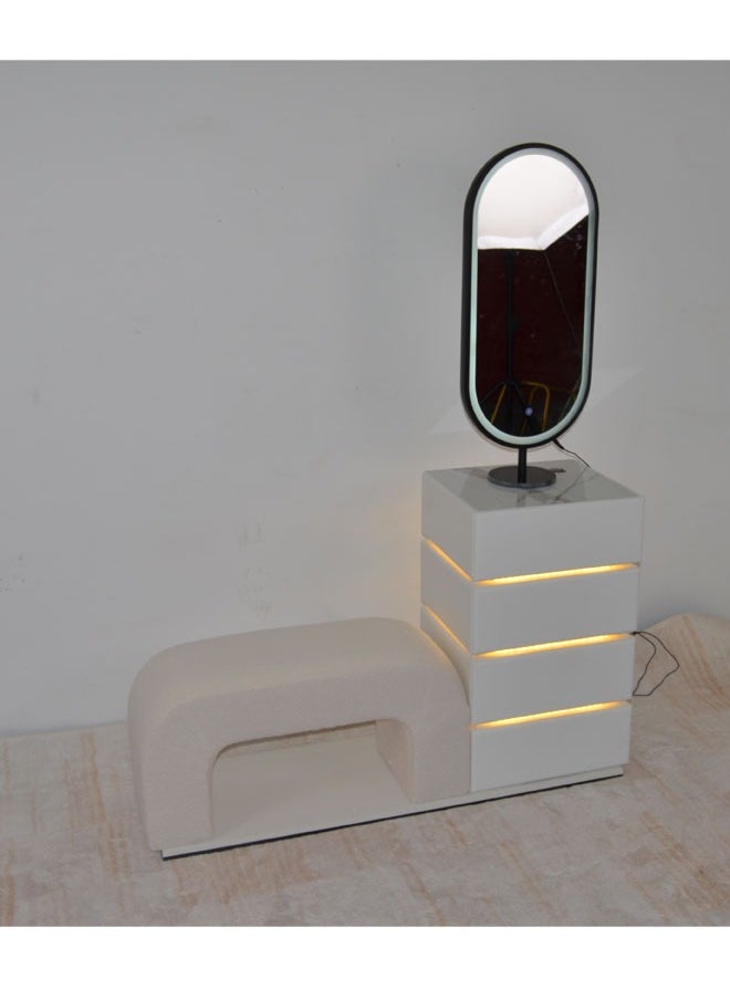 NKX Dressing Table with LED Mirror & Shoe Changing Stool  - Image 5