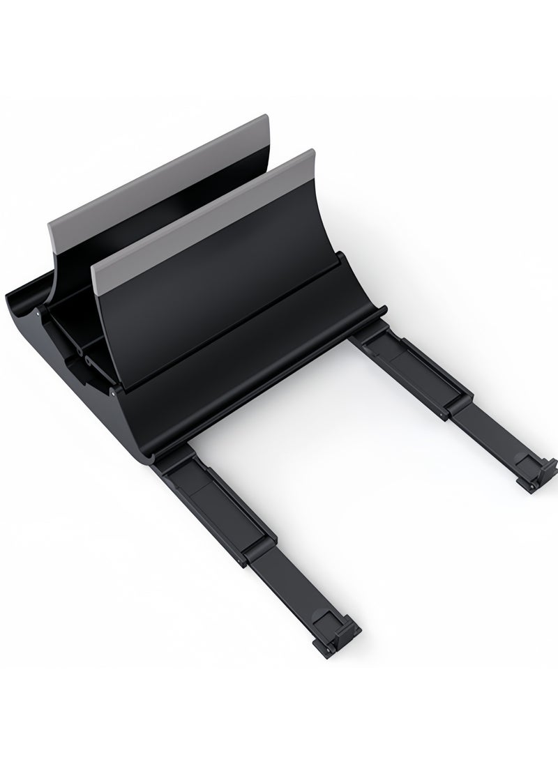 4in 1 Vertical Laptop Stand, Auto-Resize Gravity Locking Holder Dock Desk Organizers and Storage Compatible with MacBook Pro, iPad, Dell, Samsung (Up to 17''), Ergonomic Laptop Stand