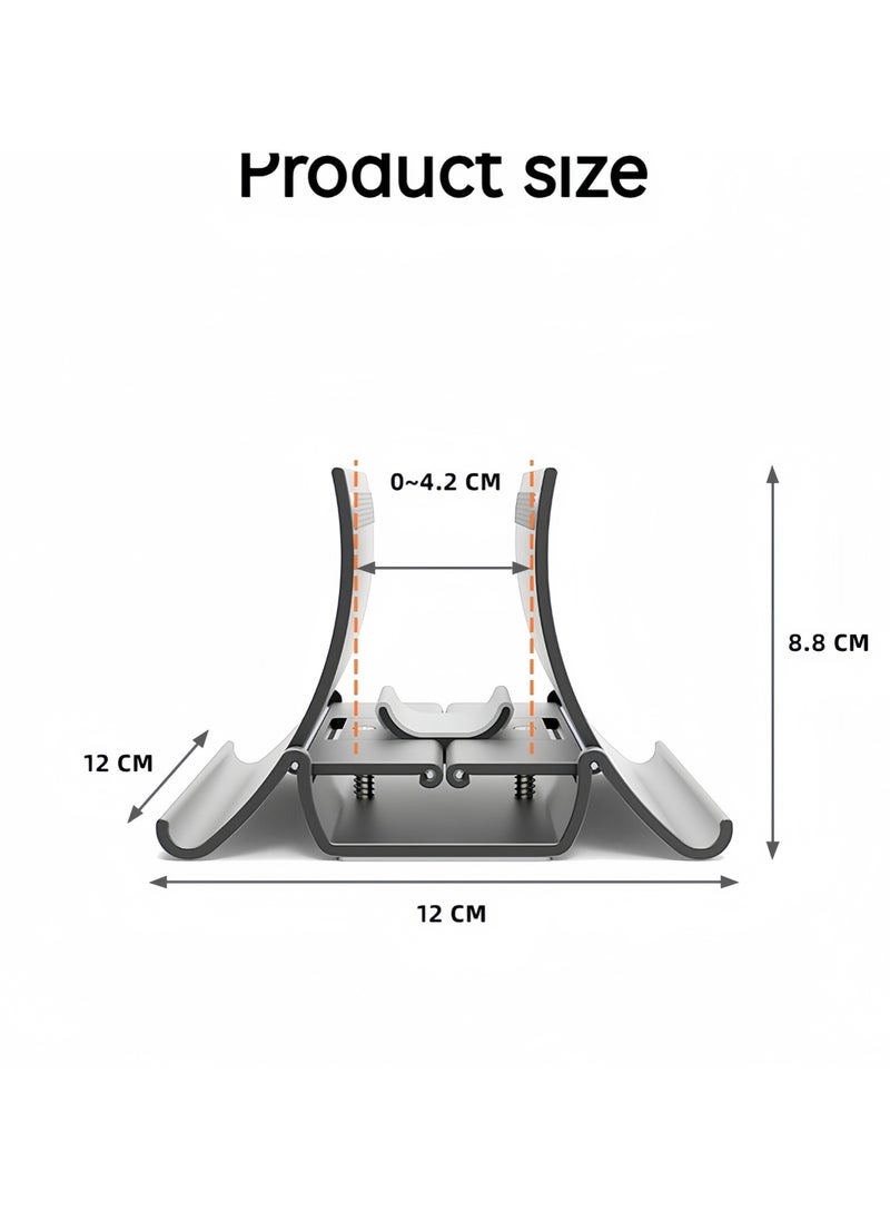 4in 1 Vertical Laptop Stand, Auto-Resize Gravity Locking Holder Dock Desk Organizers and Storage Compatible with MacBook Pro, iPad, Dell, Samsung (Up to 17''), Ergonomic Laptop Stand