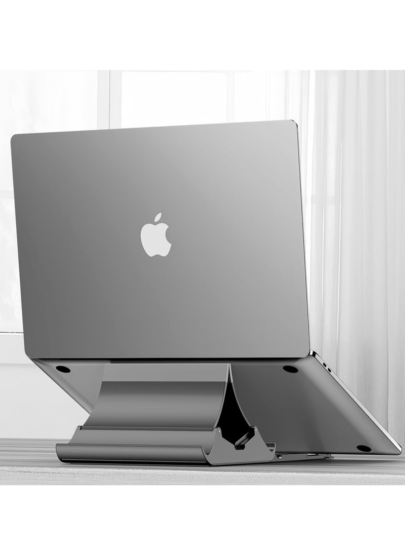 4in 1 Vertical Laptop Stand, Auto-Resize Gravity Locking Holder Dock Desk Organizers and Storage Compatible with MacBook Pro, iPad, Dell, Samsung (Up to 17''), Ergonomic Laptop Stand