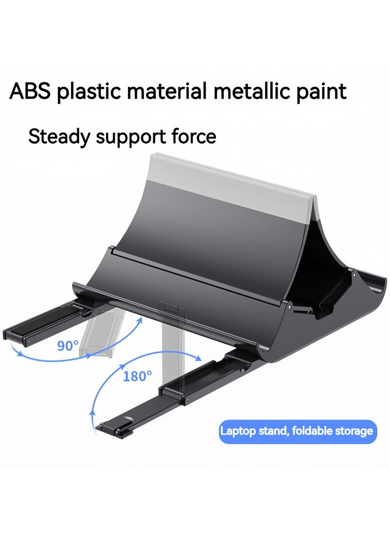 4in 1 Vertical Laptop Stand, Auto-Resize Gravity Locking Holder Dock Desk Organizers and Storage Compatible with MacBook Pro, iPad, Dell, Samsung (Up to 17''), Ergonomic Laptop Stand