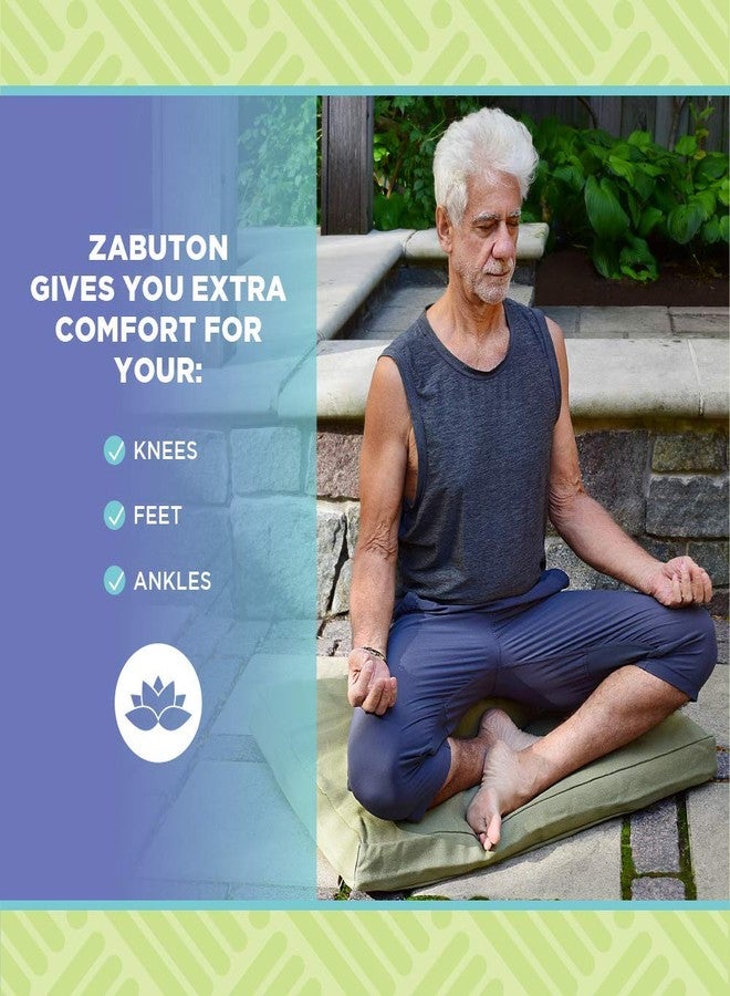 Bean Products Zabuton Meditation Cushion for Workout - Supportive Yoga Floor Seat Cushion for Comfort & Posture Support - Natural Washable Cotton Fill kneeling Pad - Made in USA - Standard 24x24x2, Black - Image 4