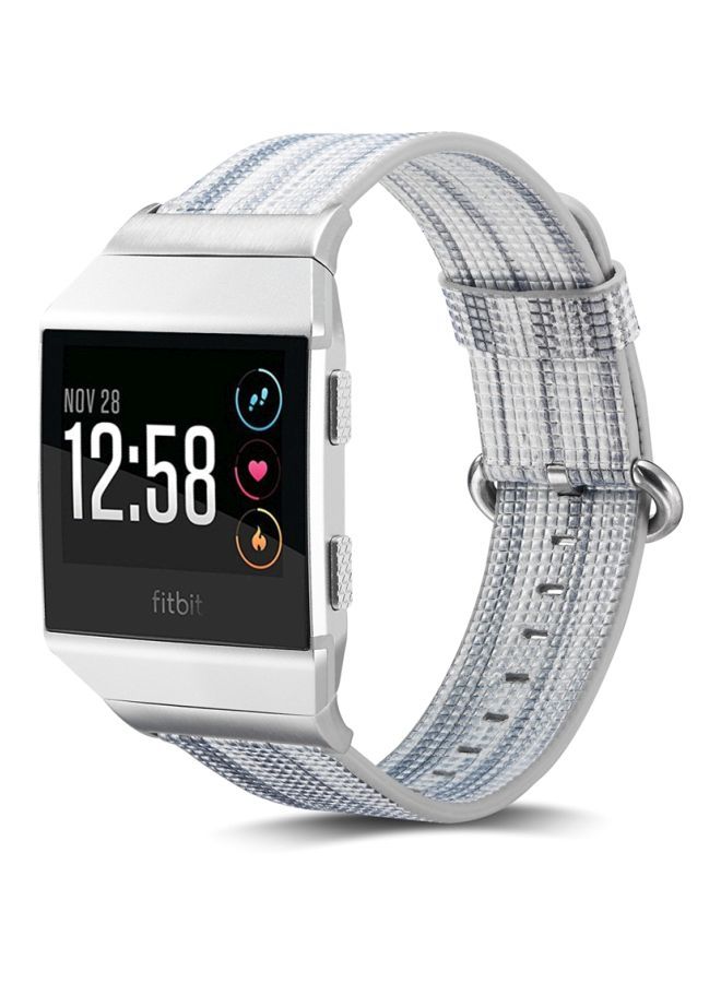 NIBEMINENT Replacement Band For Fitbit Ionic Grey/White - Image 4
