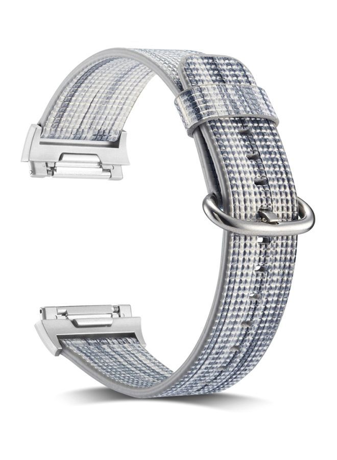 NIBEMINENT Replacement Band For Fitbit Ionic Grey/White - Image 3