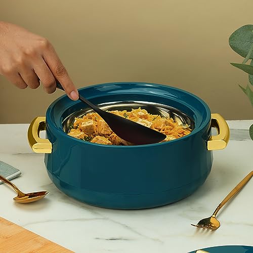 SELVEL Elegance Casserole | Advanced PU Insulation | Elegant Design Hot Pot | Hot Case Keeps Food Hot & Fresh for Hours | Serve Chapati, roti, Biryani and More (Emerald Green, 1700) - Image 5