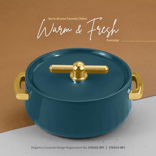 SELVEL Elegance Casserole | Advanced PU Insulation | Elegant Design Hot Pot | Hot Case Keeps Food Hot & Fresh for Hours | Serve Chapati, roti, Biryani and More (Emerald Green, 1700) - Image 3
