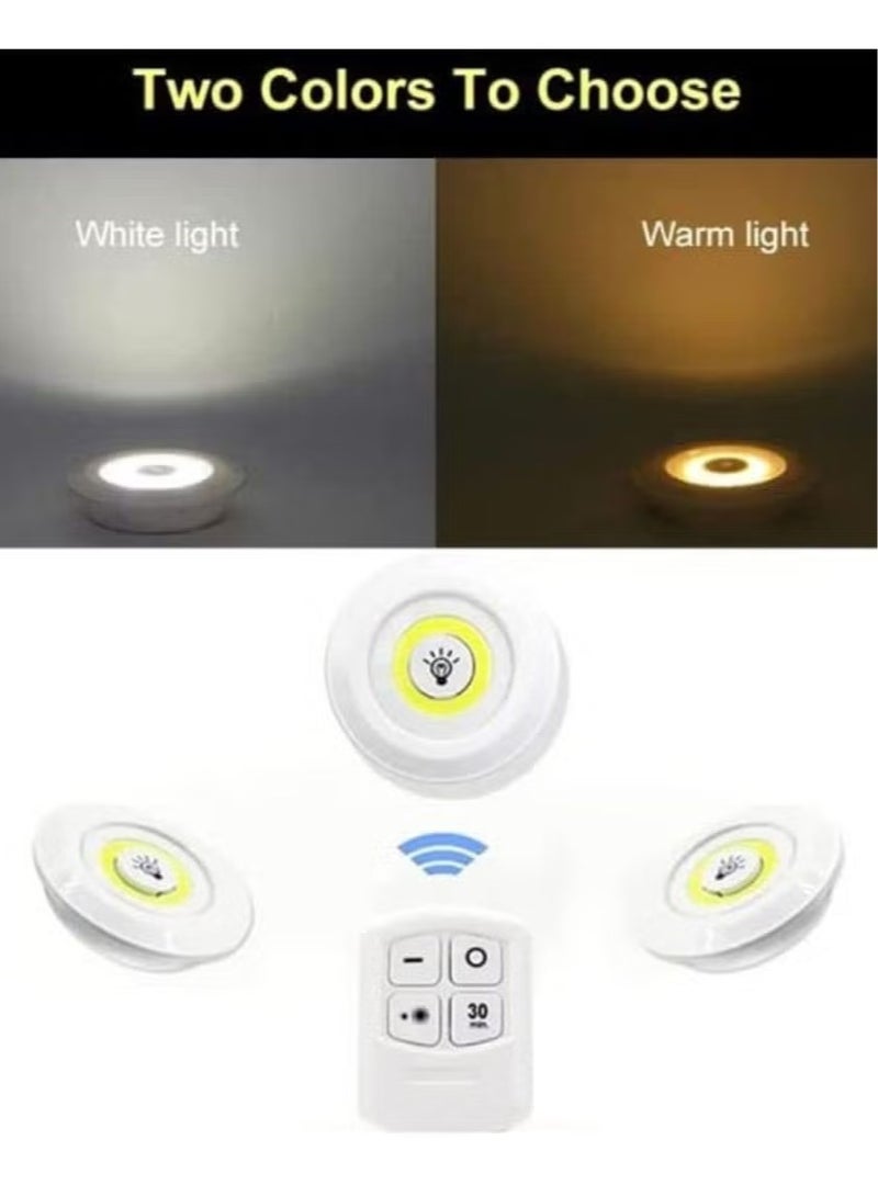 Raxoom 3-Piece Wireless Remote Controlled Under Cabinet LED Lights White 10x10x9centimeter  - Image 3