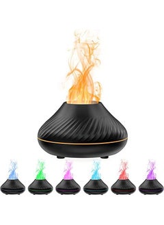 Essential Oil Diffuser, Aromatherapy Fragrant Diffuser Flame Aroma Infuser for Essential Oils Cool Mist Humidifier 7 Colorful Lights, Quiet Air Vaporizer Waterless Auto Off for Home Office Room 130ML
